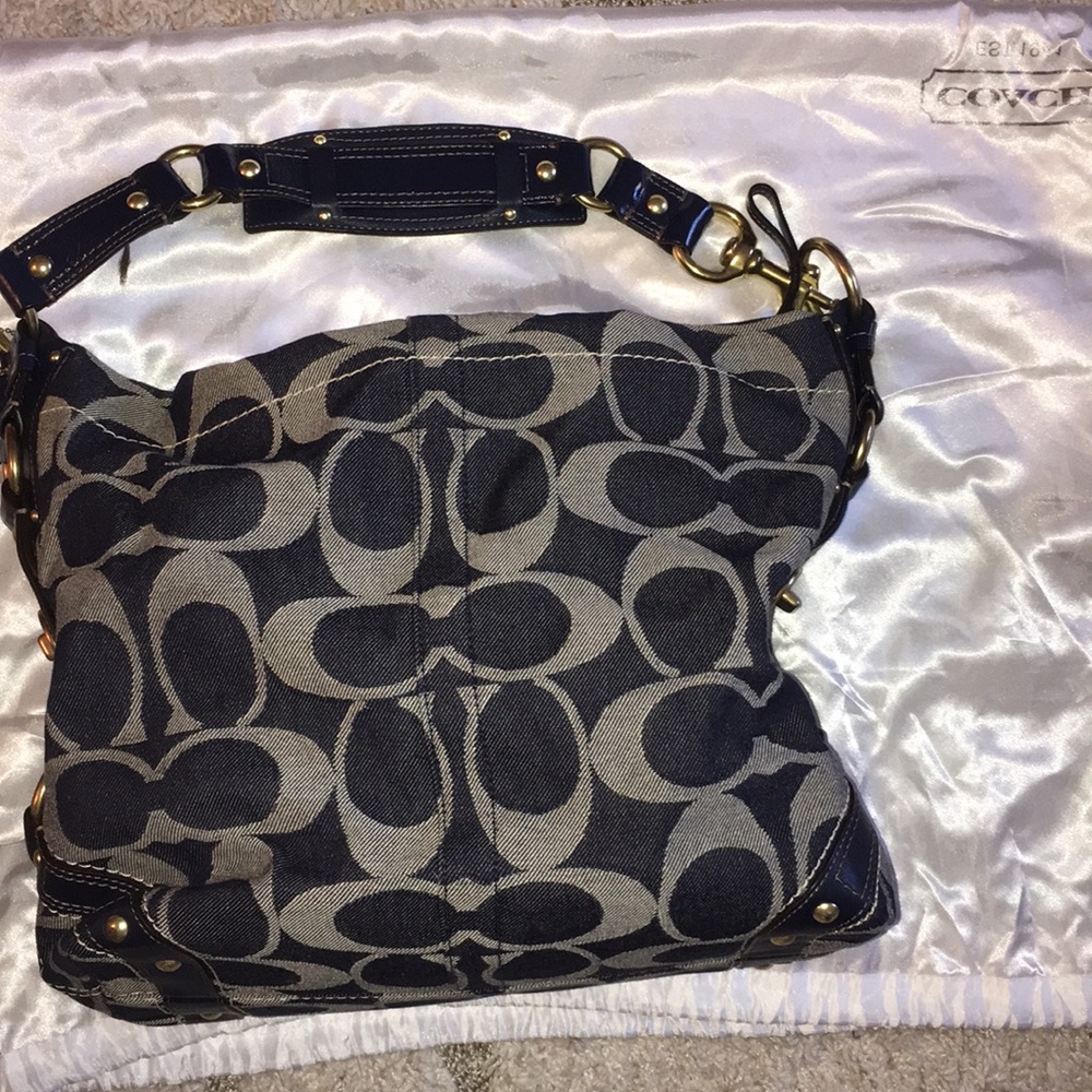 Denim Carly coach bag